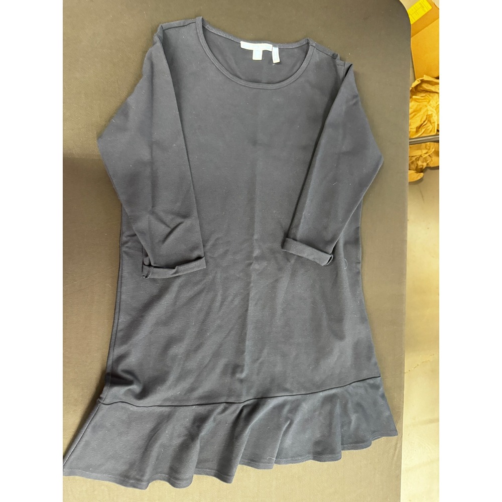 Draper James Navy Ponte Scallop Ruffle Hem Dress Nautical Coastal Preppy M - Picture 6 of 11